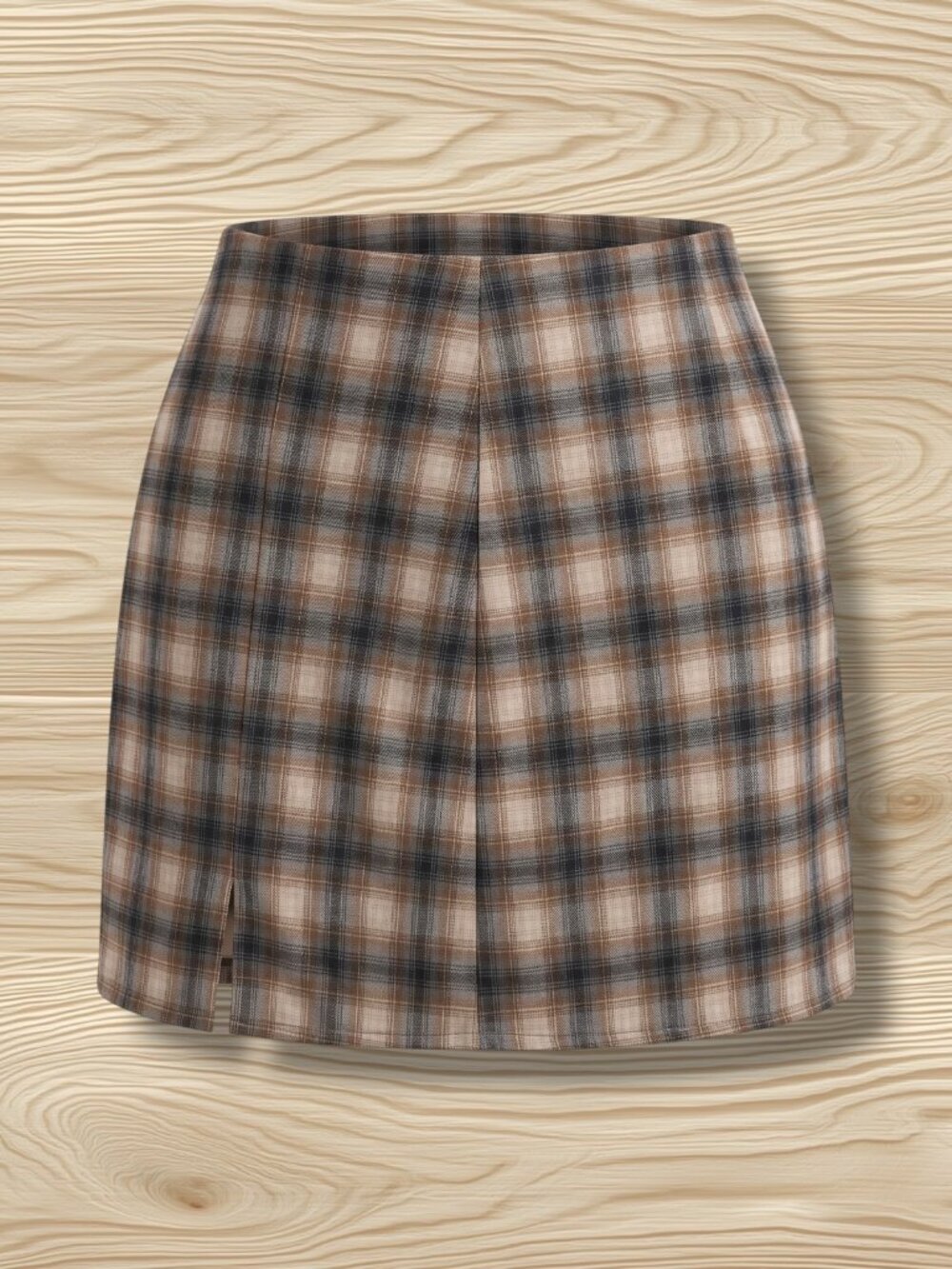 Old Navy Beige Tan Heritage Shadow Plaid Mini Skirt Lined L